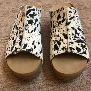 Volatile Cow Print Wedges